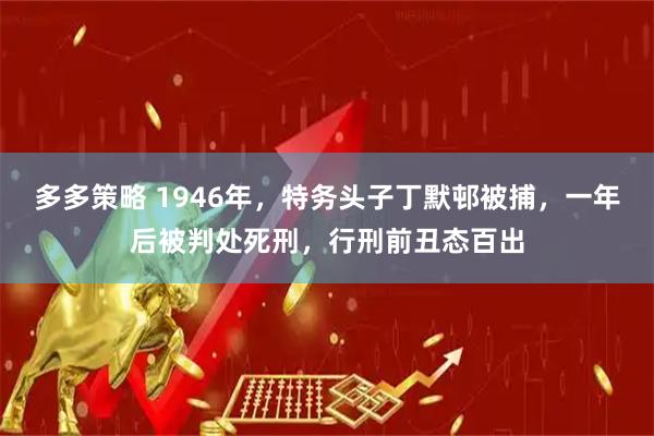 多多策略 1946年，特务头子丁默邨被捕，一年后被判处死刑，行刑前丑态百出